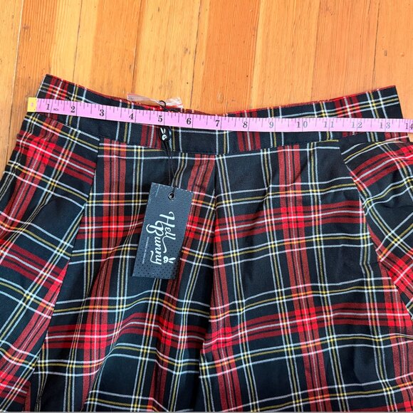 NWT Hell Bunny Red and Green Plaid Tartan Skirt Size Small size UK 10 - Picture 8 of 8
